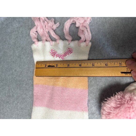 Cabbage Patch Kids Baby Winter Set Hat Scarf Pants Pink White Striped Knit 1980s - Picture 8 of 8